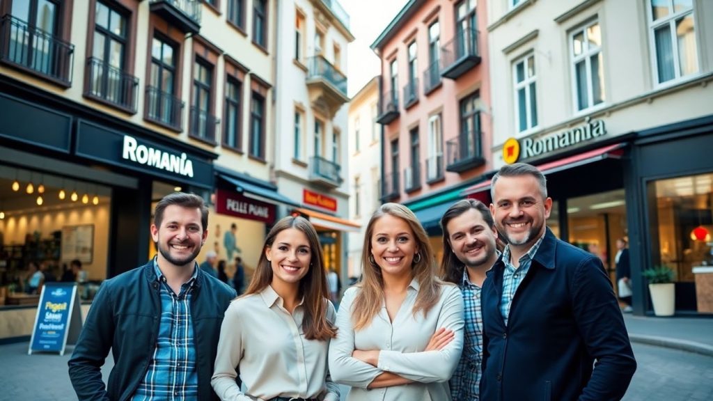 Antreprenori români în fața afacerilor locale de succes.
